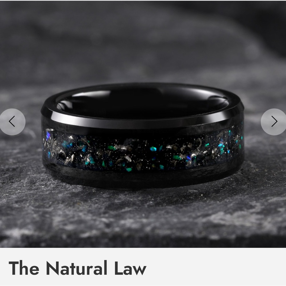 BNWT Men’s Tungsten Dinosaur Bone Inlay Ring